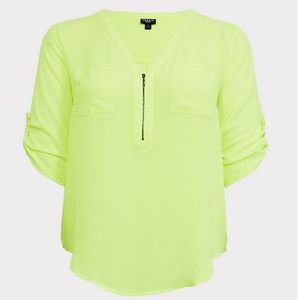 Torrid Neon Yellow Georgette Blouse